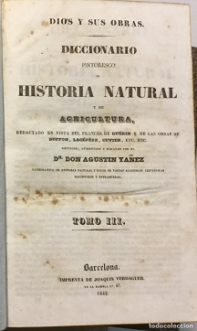 Coberta de Diccionario pintoresco de historia natural y de agricultura (Tom III)