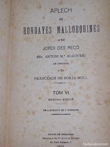 Coberta de Rondayes mallorquines d'en Jordi des Recó (Tom VI)