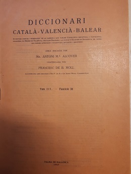 Coberta de Diccionari Català-Valencià-Balear (Tom III - Fascicle 38)