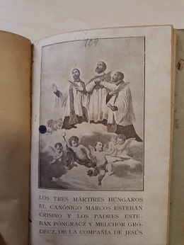 Coberta de Los tres mártires húngaros, el canónigo Marcos Esteban Crisino y los padres Esteban Póngracz y Melchor Gródecz, de la Compañía de Jesús