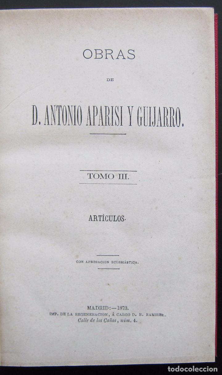 Coberta de Obras de D. Antonio Aparisi y Guijarro