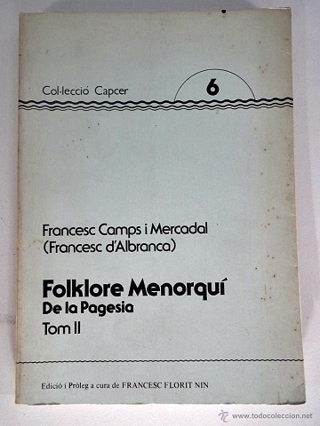 Coberta de Folklore menorquí de la pagesia  II