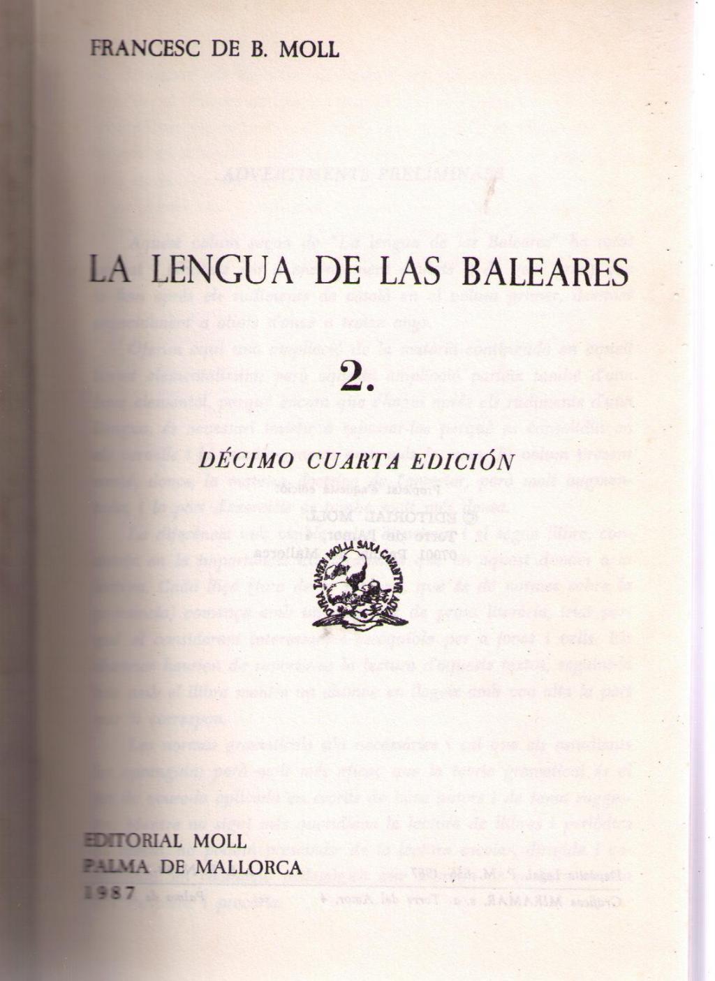Coberta de La lengua de las Baleares 2.