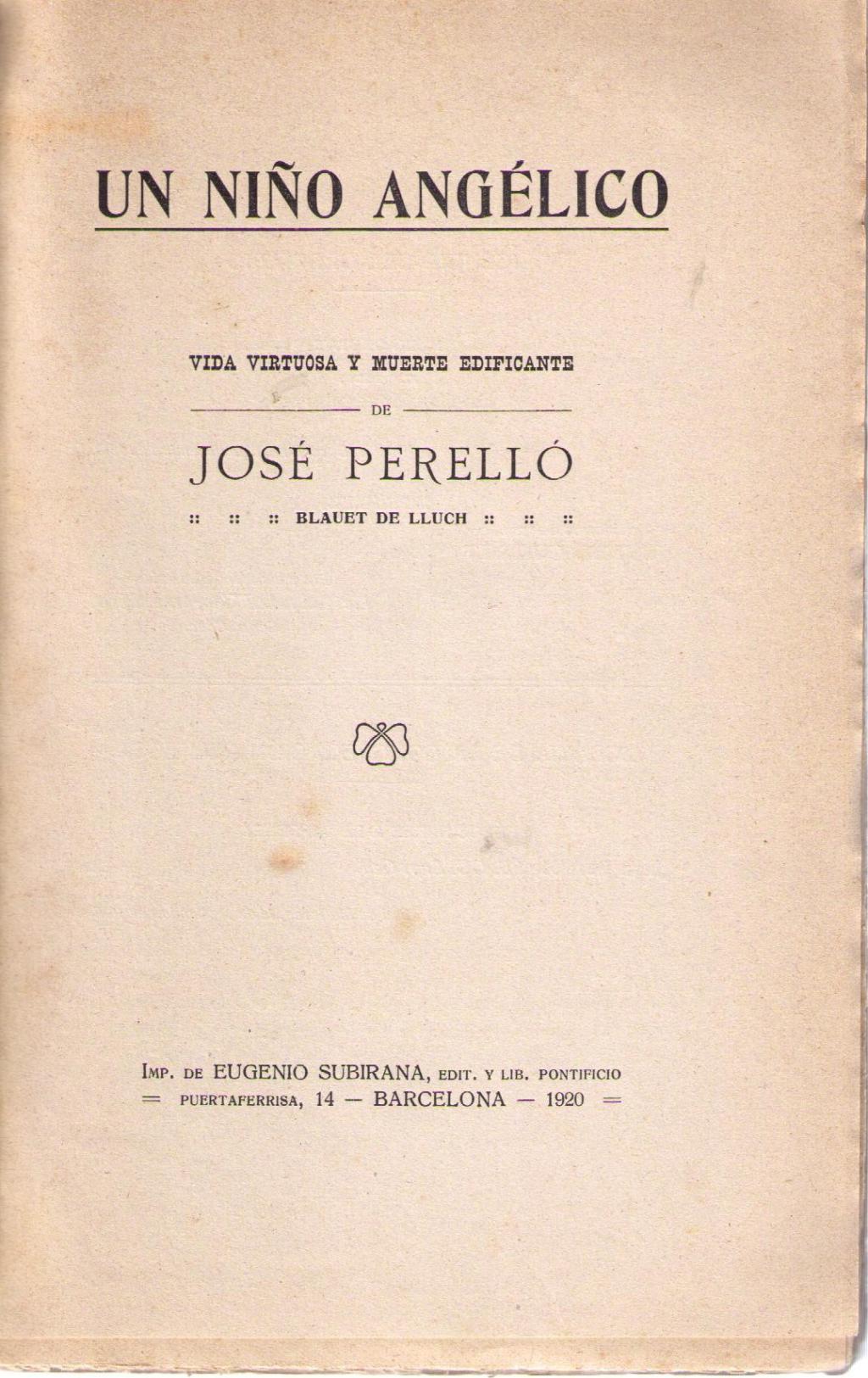 Coberta de Vida virtuosa y muerte edificante de José Perelló