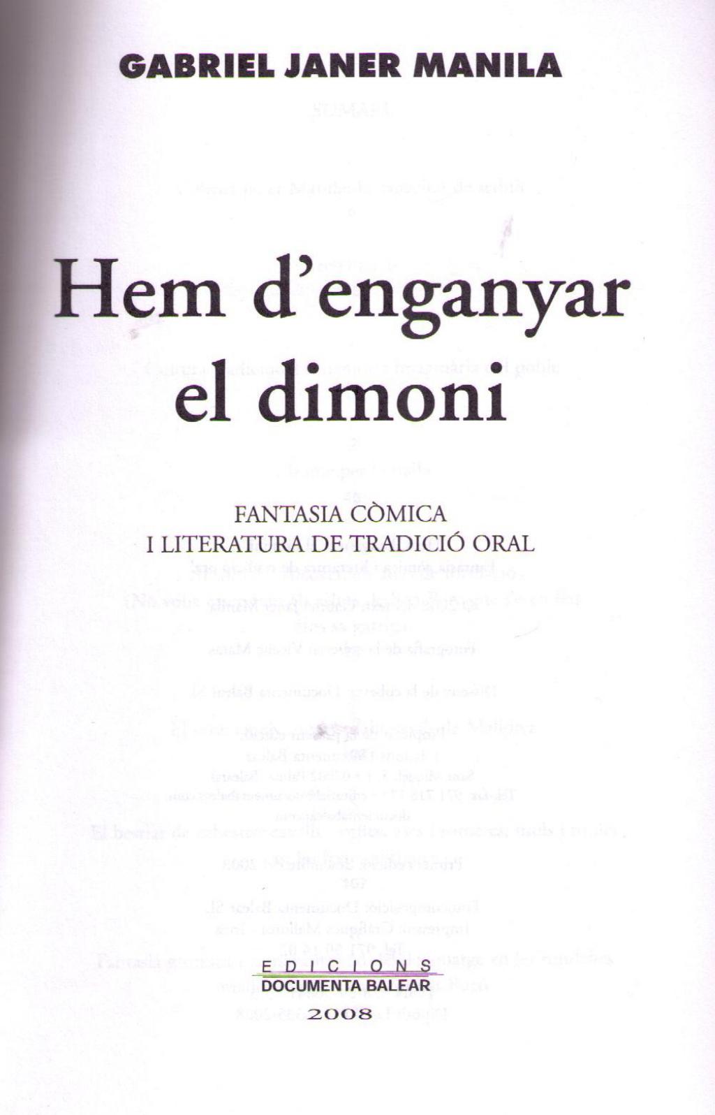 Coberta de Hem d'enganyar el Dimoni