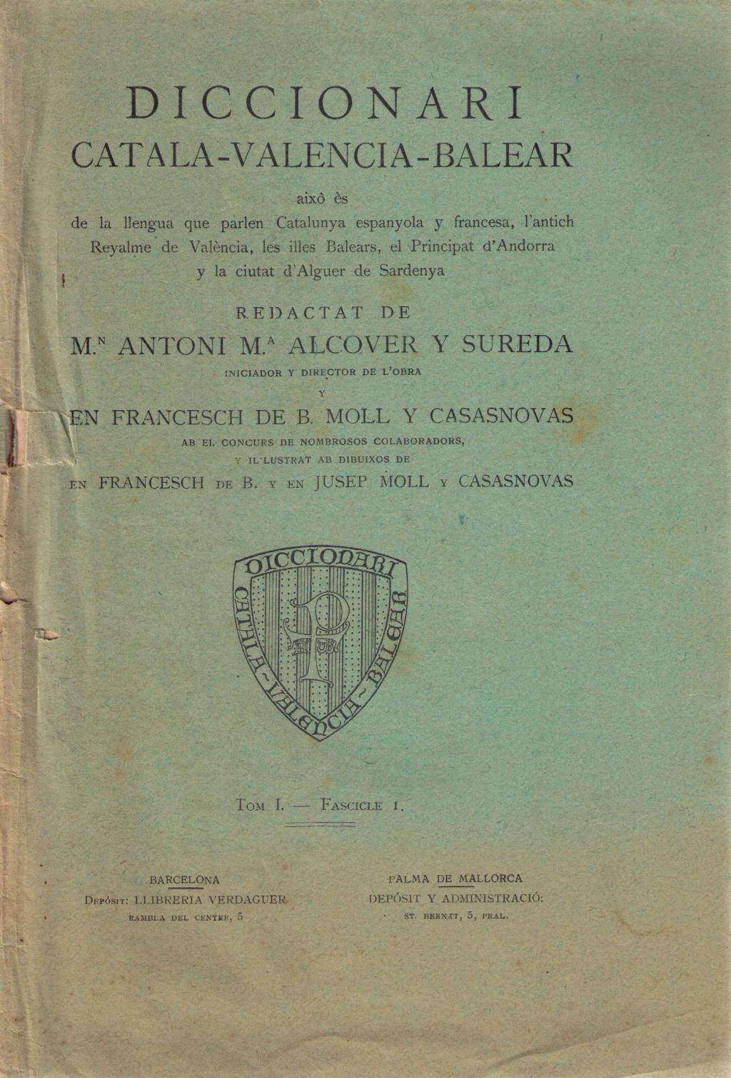 Coberta de Fascicles Diccionari Català-Valencià-Balear (Tom I)