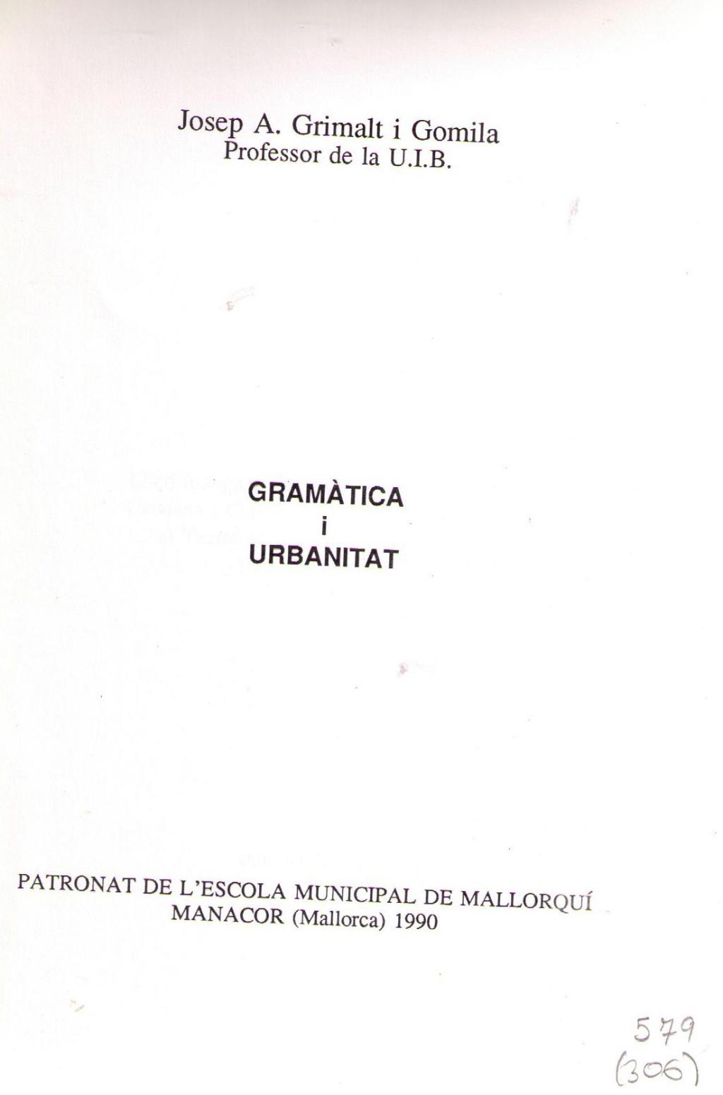 Coberta de Gramàtica i Urbanitat