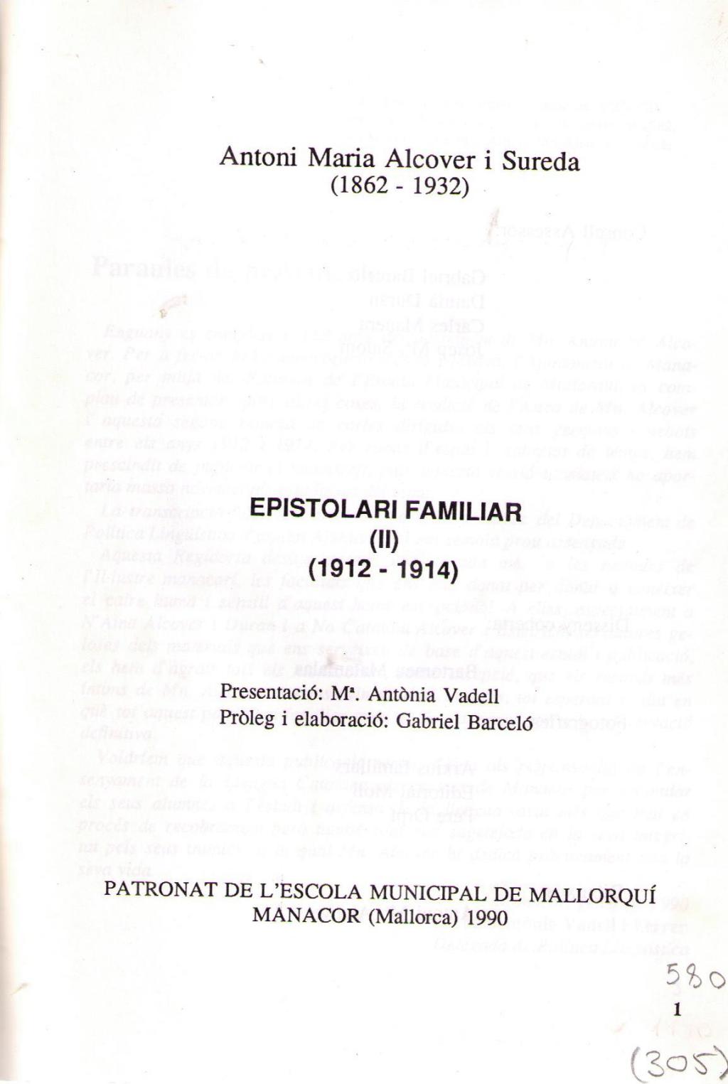 Coberta de Epistolari Familiar (II) (1912-1914)