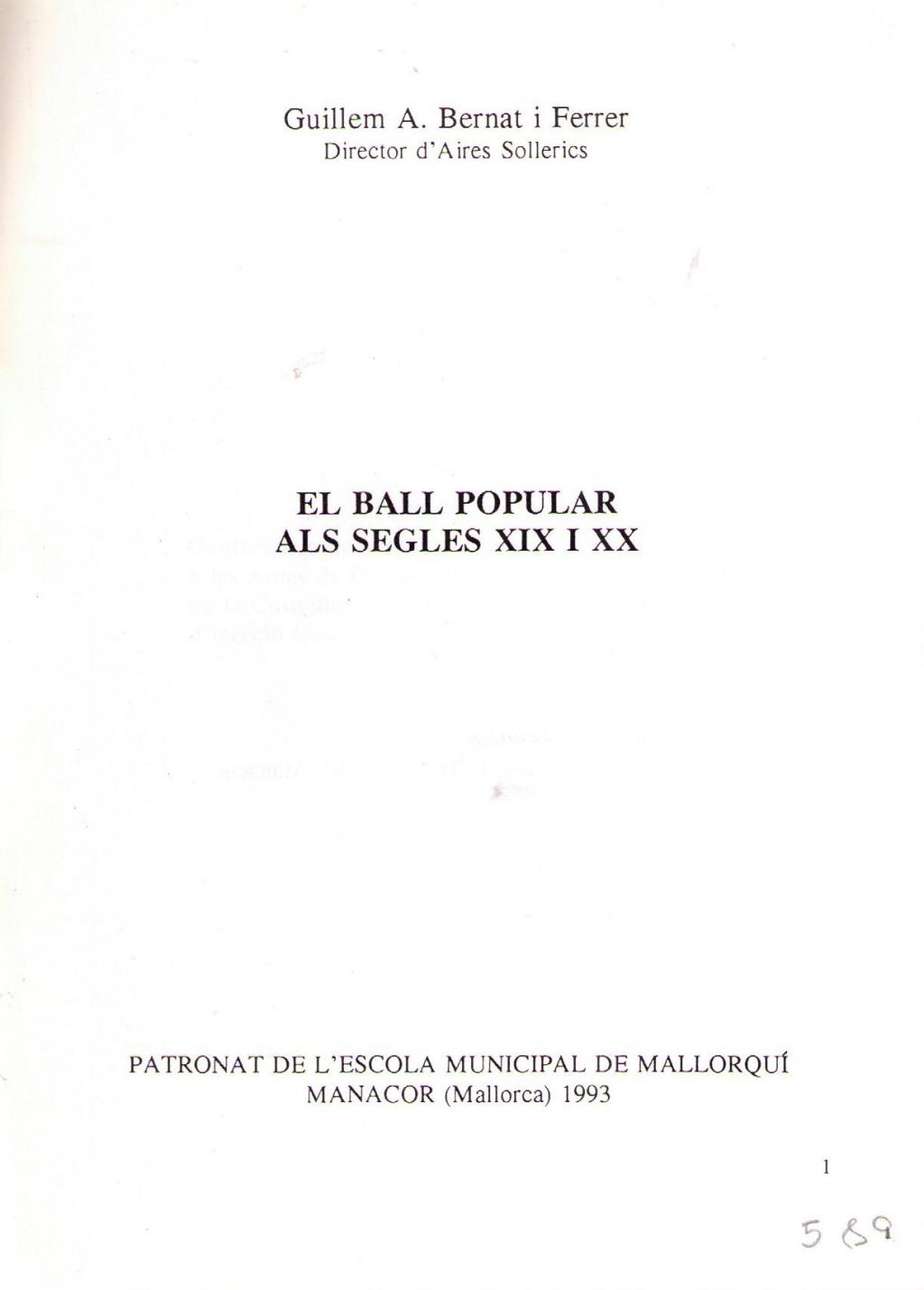 Coberta de El Ball Popular als segles XIX i XX