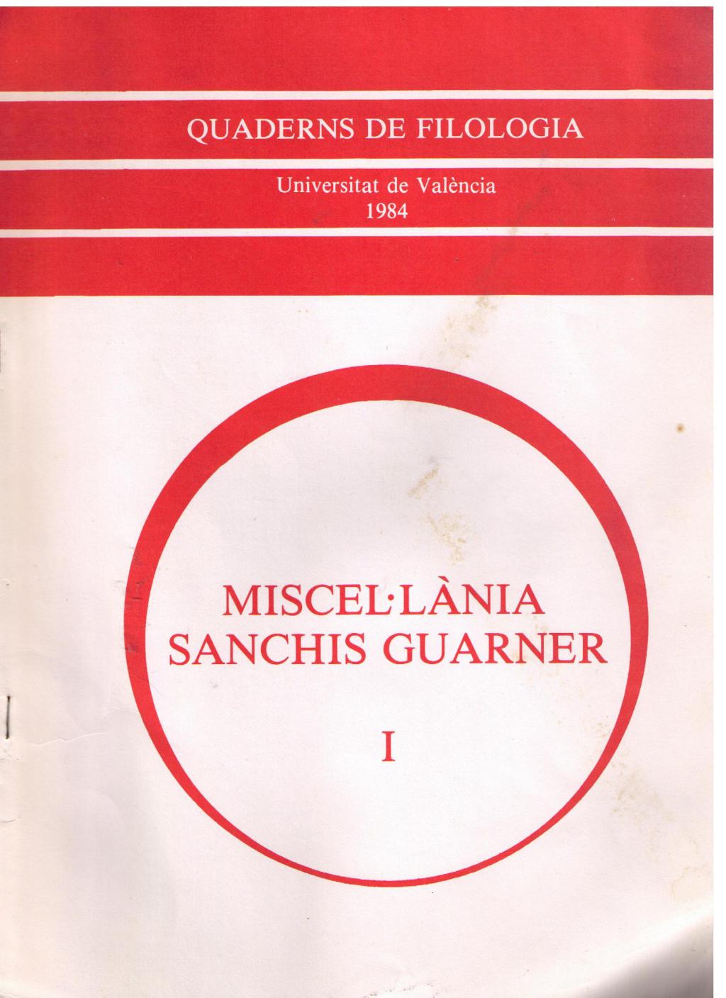 Coberta de Miscel.lània Sanchis Guarner