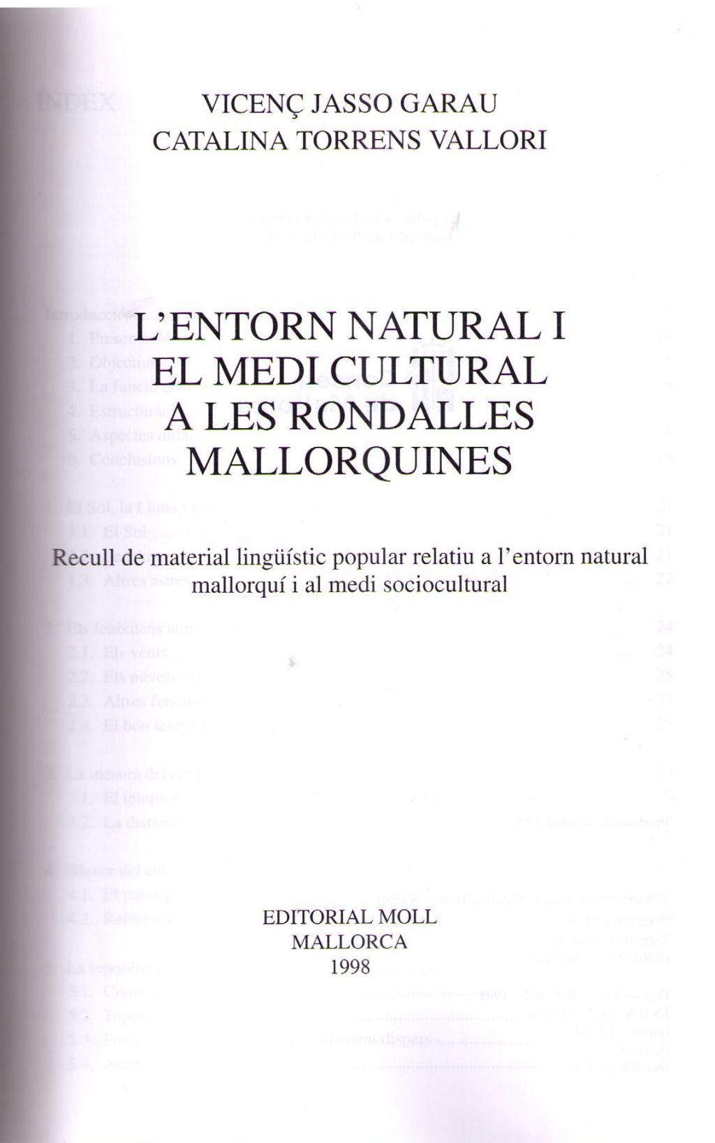 Coberta de L´entorn natural i el medi cultural a les rondalles mallorquines